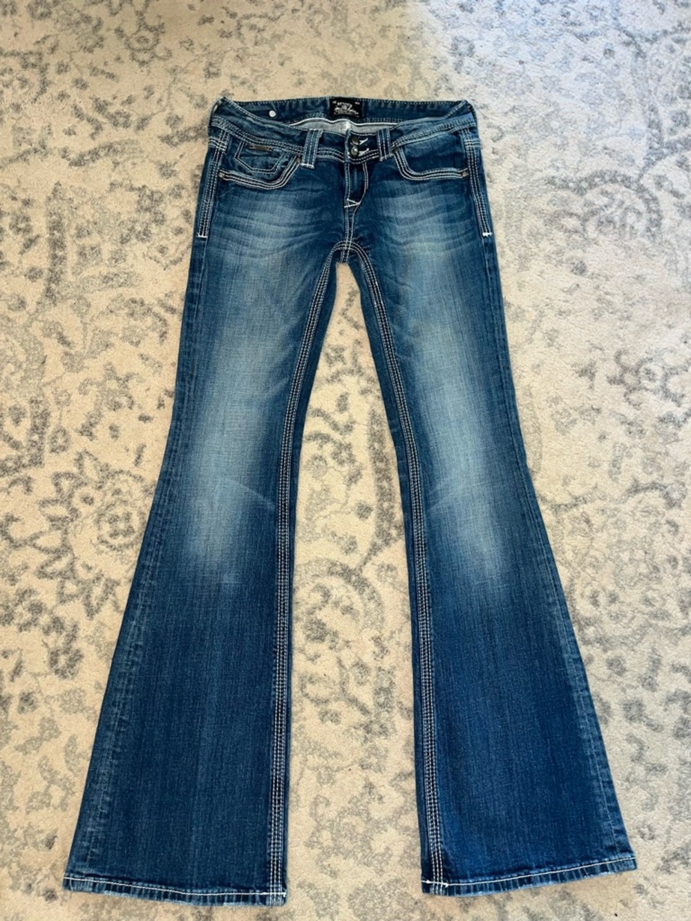 REROCK For Express Women's Dark Blue Flare Jeans - Classic Wide Leg